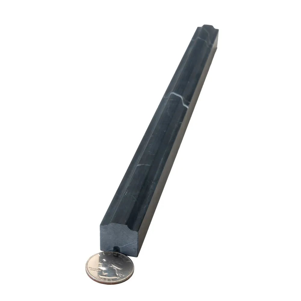 Nero Marquina Marble Nova Pencil Liner Honed | Tile Club