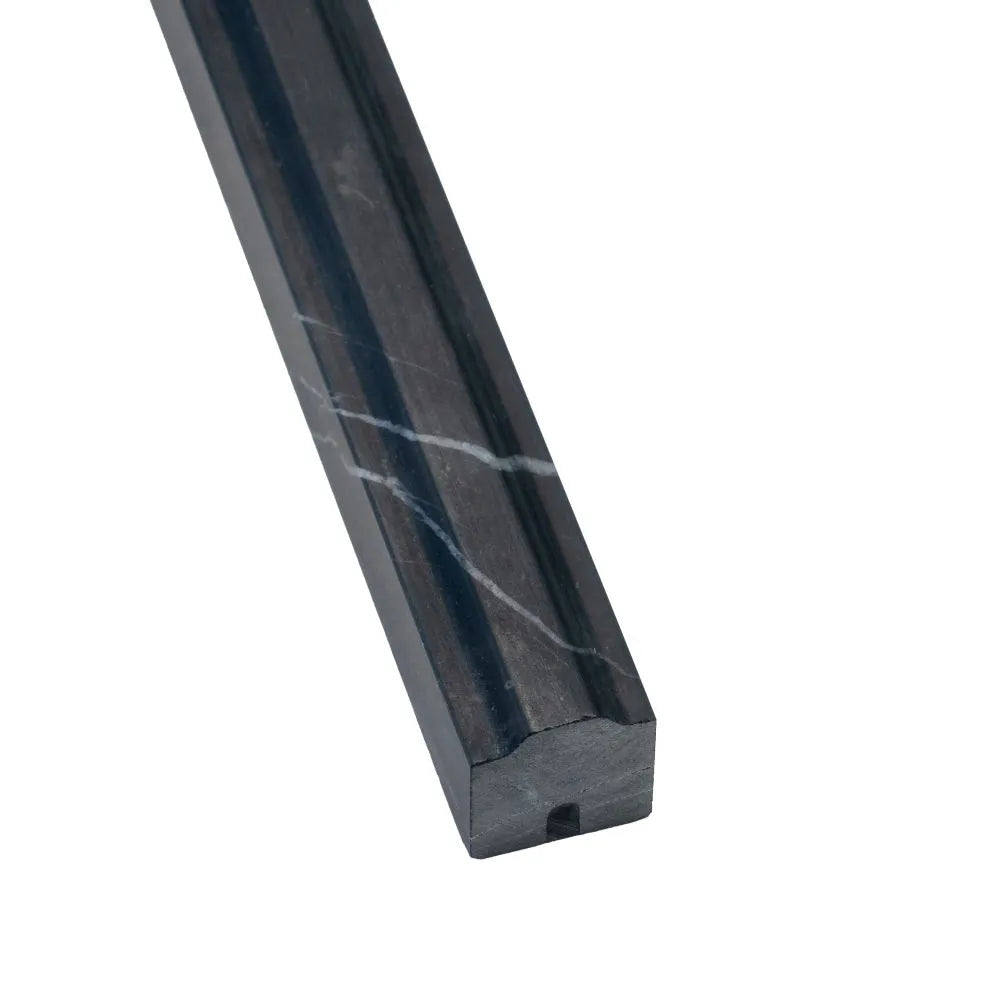 Nero Marquina Marble Nova Pencil Liner Honed | Tile Club