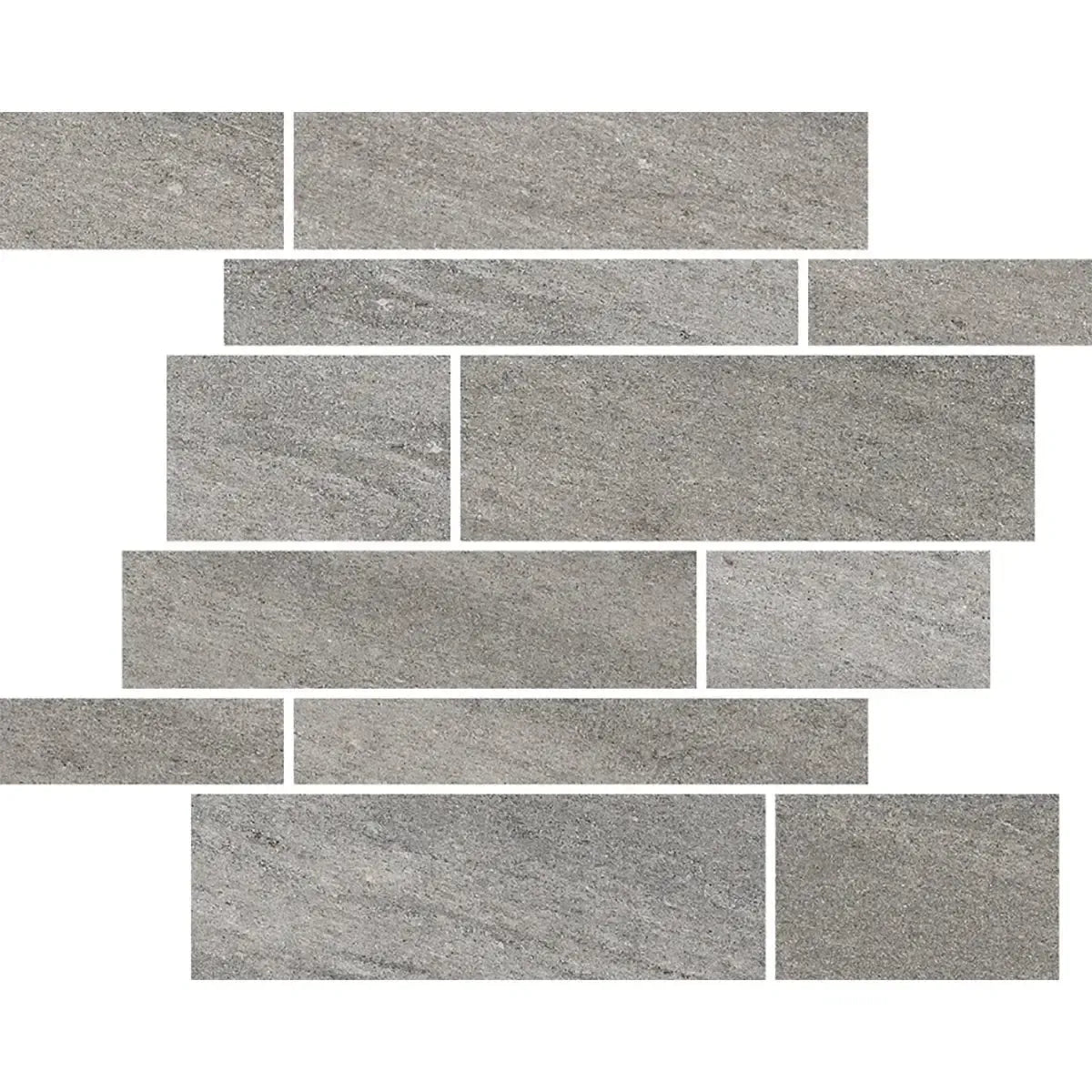 Quartz Gray Stacked Brick Porcelain Tile Sample | Tile Club