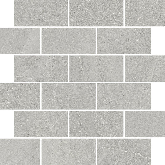 Newport Cold Gray Concrete Look Brick Mosaic Tile 12x12 | Tile Club