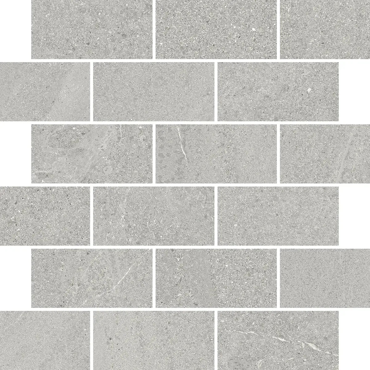 Newport Cold Gray Concrete Look Brick Mosaic Tile 12x12 | Tile Club