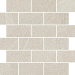 Newport Ivory Concrete Look Brick Mosaic Tile Sample 12x12 | Tile Club