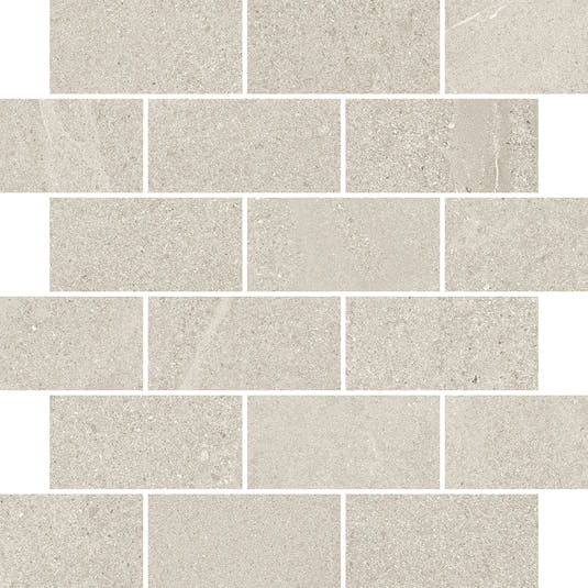 Newport Ivory Concrete Look Brick Mosaic Tile 12x12 | Tile Club