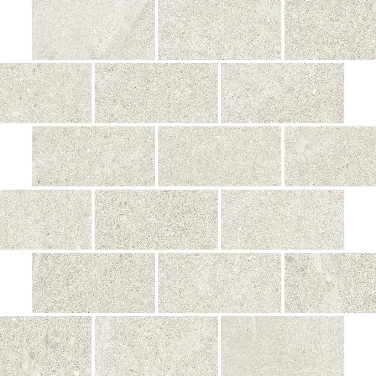 Newport White Concrete Look Brick Mosaic Tile Sample 12x12 | Tile Club