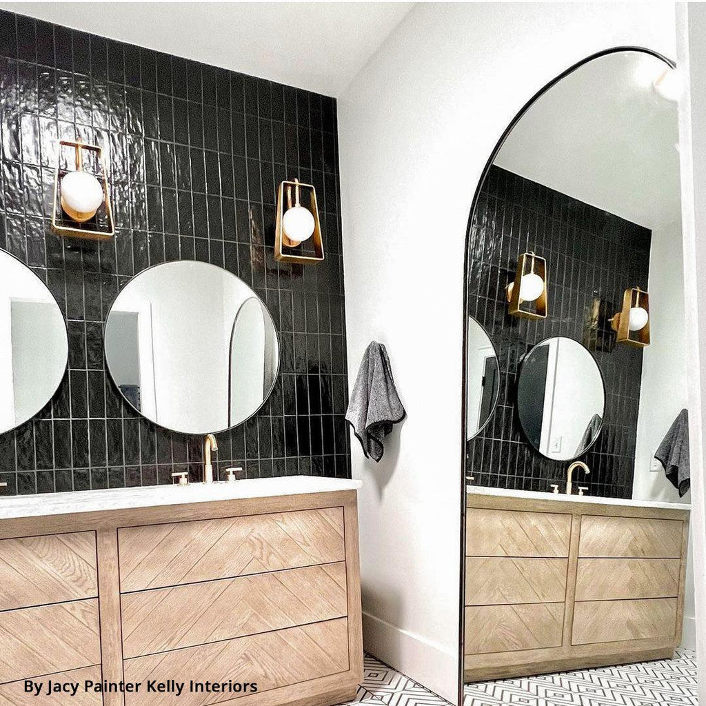 Mallorca Black Ceramic Subway Tile 2.5x8 | Tile Club