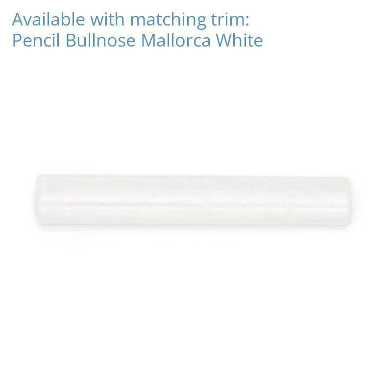 Mallorca White Ceramic Subway Tile 2.5x8 | Tile Club