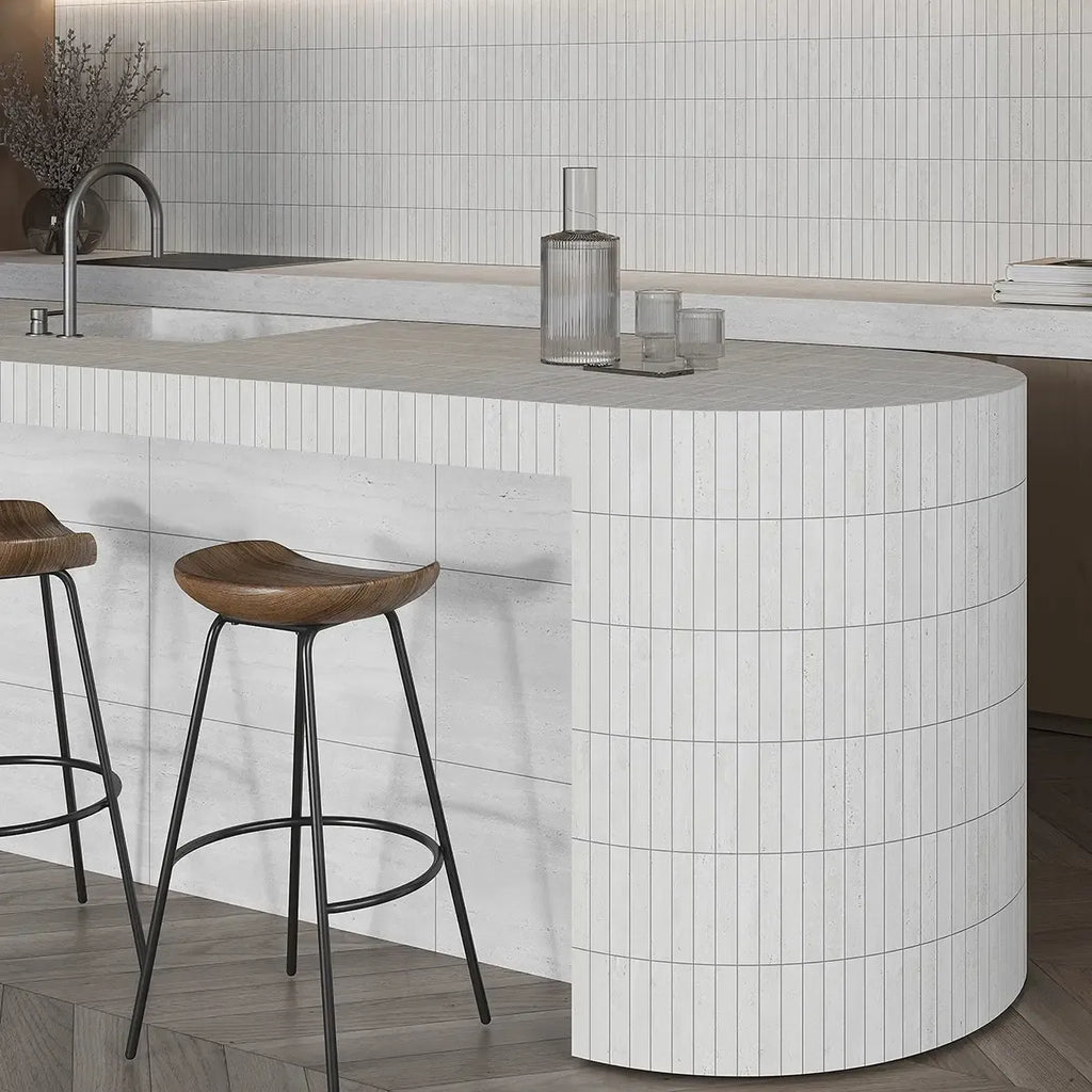 Mammoth White KitKat Stone Look Ceramic Tile | Tile Club