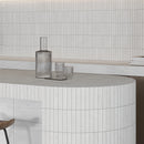 Mammoth White KitKat Stone Look Ceramic Tile Kitchen Backsplash & Bar
