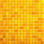 Marigold Mixed Squares Glass Pool Tile Sample
