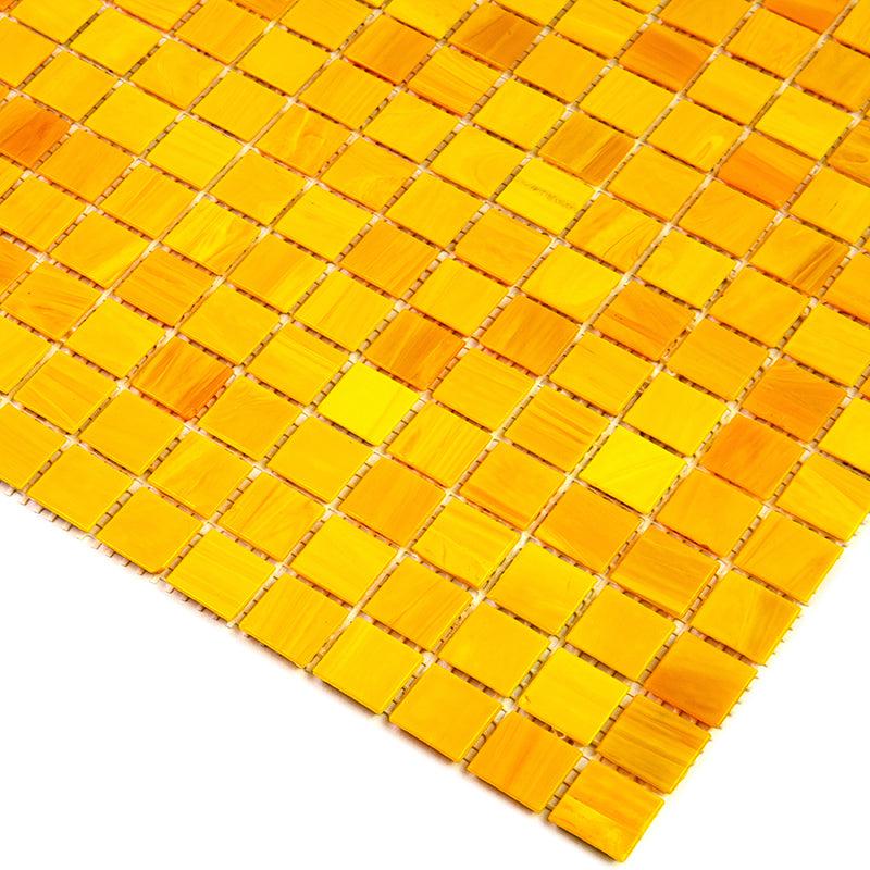 Marigold Mixed Squares Glass Pool Tile | Tile Club