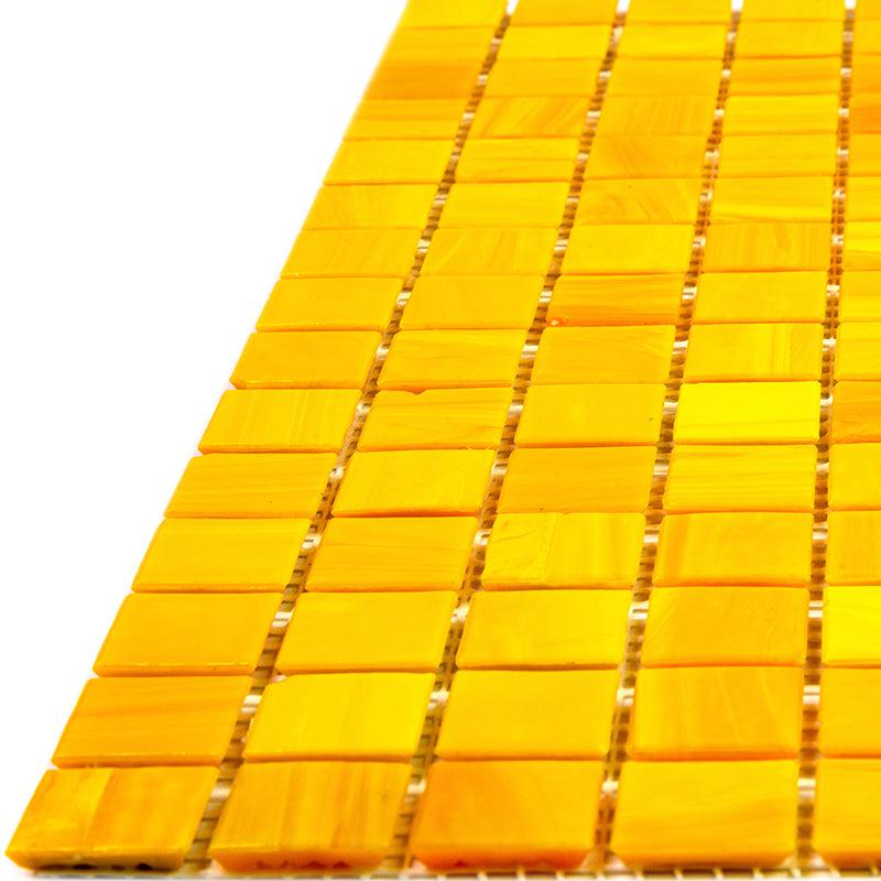 Marigold Mixed Squares Glass Pool Tile | Tile Club