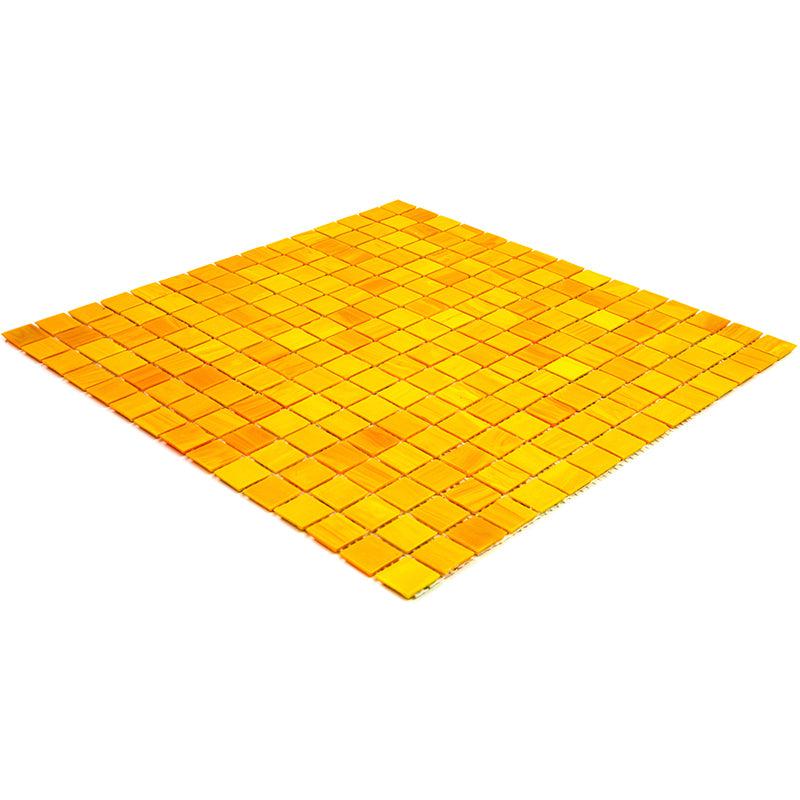 Marigold Mixed Squares Glass Pool Tile | Tile Club