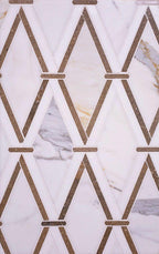 Calacatta Gold Diamond Pattern Mosaic Backsplash Tile