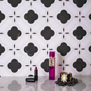 Medieval Flower Glass & Calacatta Waterjet Mosaic Tile