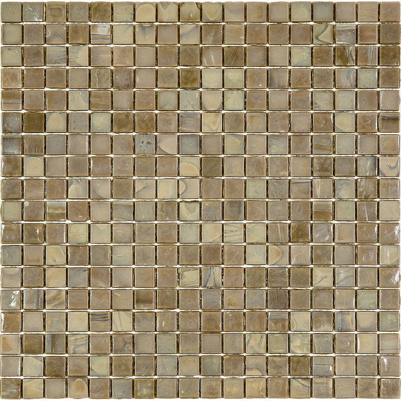 Milk Chocolate Mixed Squares Glass Pool Tile Sample