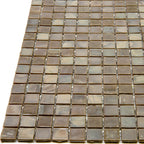 Milk Chocolate Mixed Squares Glass Pool Tile | Tile Club