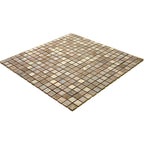 Milk Chocolate Mixed Squares Glass Pool Tile | Tile Club