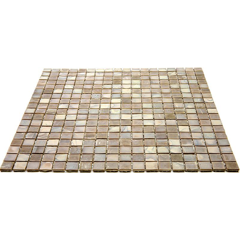 Milk Chocolate Mixed Squares Glass Pool Tile | Tile Club