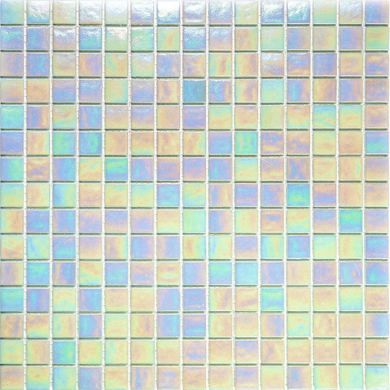 Misty Pearl Squares Glass Pool Tile Sample