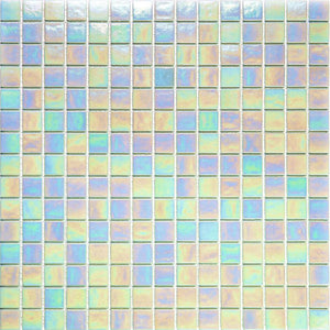 Misty Pearl Squares Glass Pool Tile Sample
