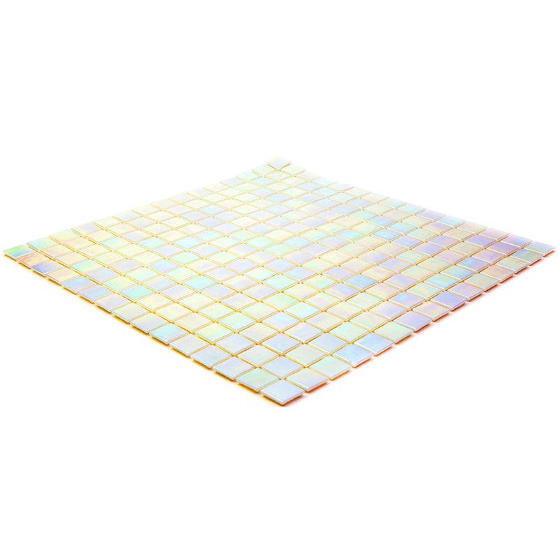 Misty Pearl Squares Glass Pool Tile