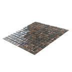 Woodgrain Mixed Squares Glass Tile | Tile Club