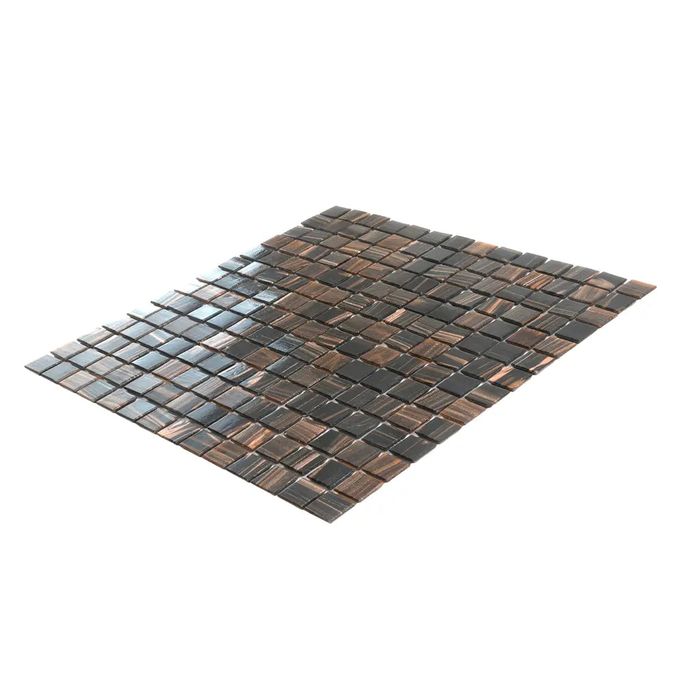 Woodgrain Mixed Squares Glass Tile | Tile Club
