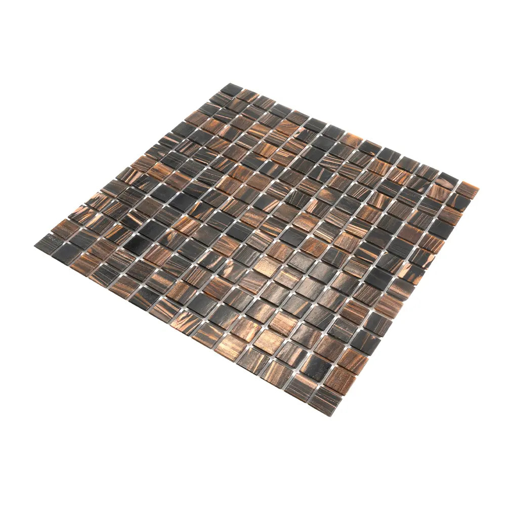 Woodgrain Mixed Squares Glass Tile | Tile Club