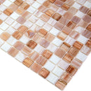 Mixed Cocoa & Cream Squares Glass Tile | Tile Club