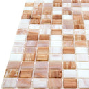 Mixed Cocoa & Cream Squares Glass Tile | Tile Club
