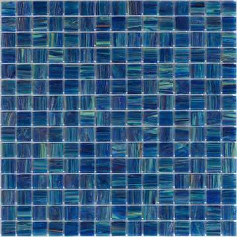 Mixed Denim Squares Glass Pool Tile