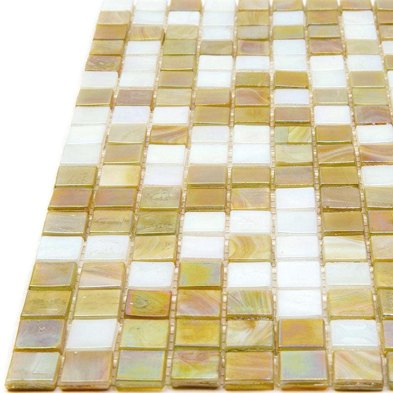 Mixed Gold & White Glass Tile | Tile Club