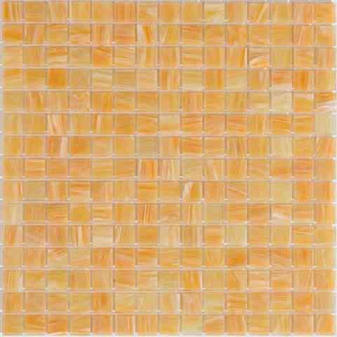 Mixed Honey Orange Squares Glass Pool Tile Sample