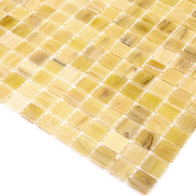 Mixed Lemon Squares Glass Pool Tile