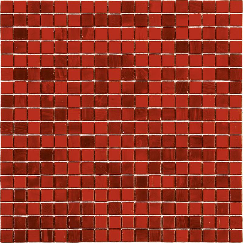 Mixed Red Squares Glass Pool Tile Sample
