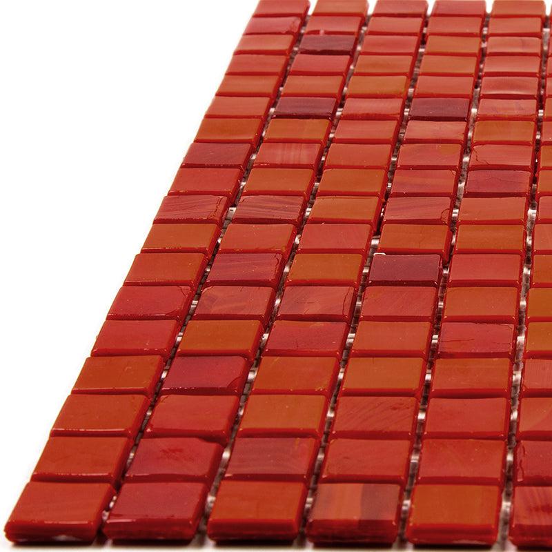 Mixed Red Squares Glass Pool Tile | Tile Club