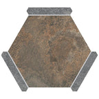 Montura Bronze Slate Porcelain Hexagon Tile | Tile Club