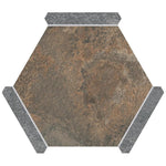 Montura Bronze Slate Porcelain Hexagon Tile Sample