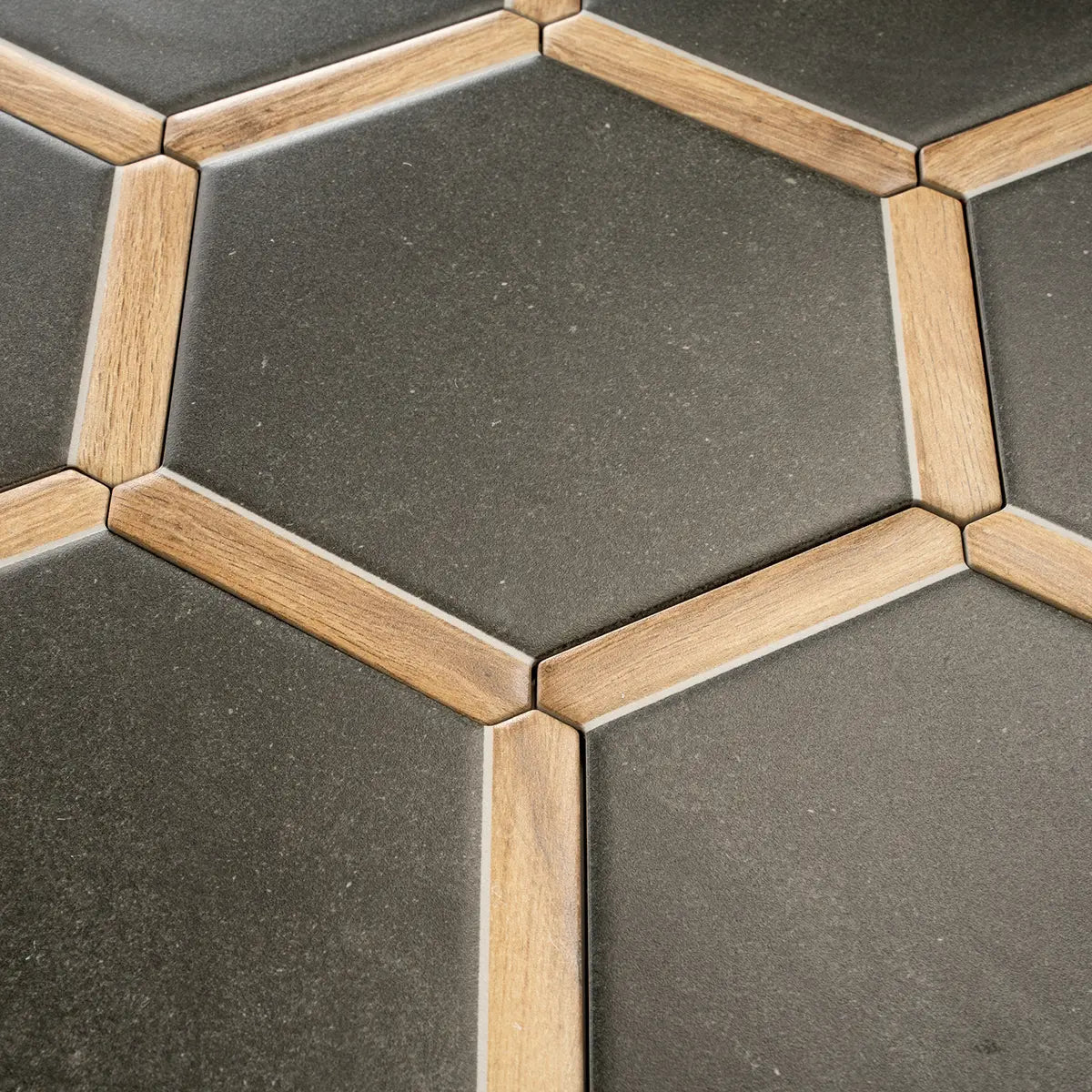 Montura Charcoal Concrete Porcelain Hexagon Tile