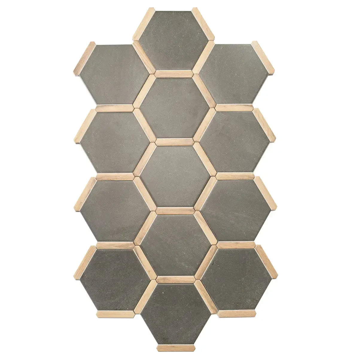 Montura Charcoal Concrete Porcelain Hexagon Tile | Tile Club