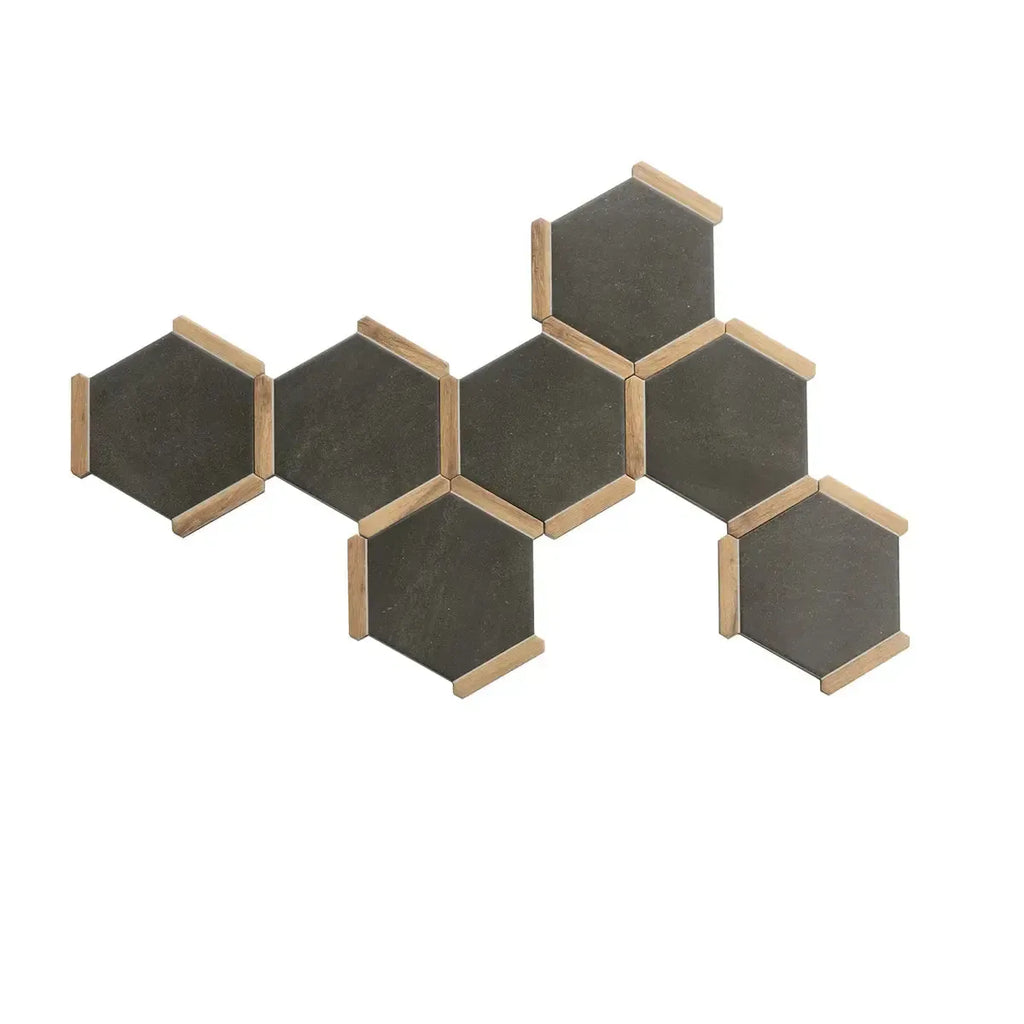 Montura Charcoal Concrete Porcelain Hexagon Tile | Tile Club