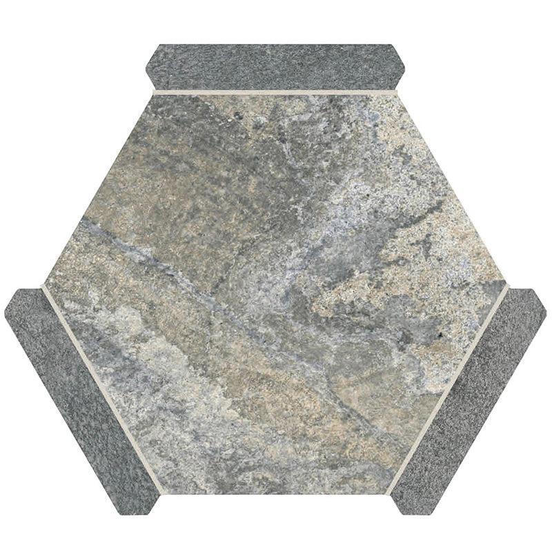 Montura Gray Granite Porcelain Hexagon Tile Sample