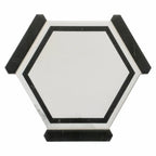 Montura White and Black Marbled Porcelain Hexagon Tile | Tile Club