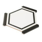 Montura White and Black Marbled Porcelain Hexagon Tile | Tile Club