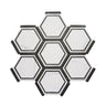 Montura White and Black Marbled Porcelain Hexagon Tile
