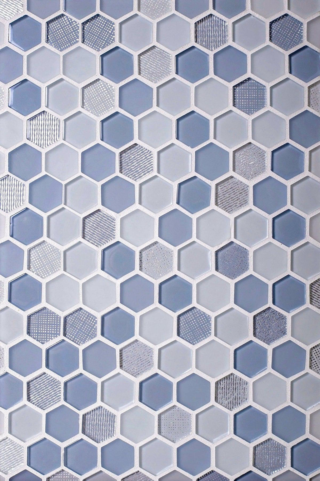 Moongrey Hexagon Glass Mosaic Tile | Tile Club