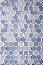 Moongrey Hexagon Glass Mosaic Tile | Tile Club
