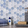 Moongrey Hexagon Glass Mosaic Tile