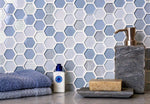 Moongrey Hexagon Glass Mosaic Tile