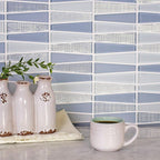 Moongrey Triangle Glass Mosaic Tile